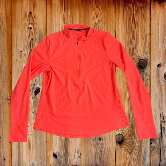 NWOT! Under Armour Quarter Zip Training Jacket Size Medium in Neon Orange - Picture 1 of 3